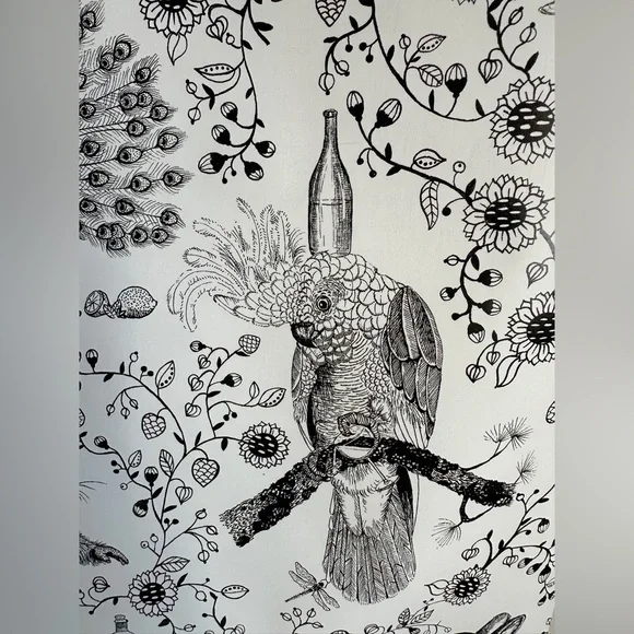 RESERVED!! Anthropologie Wallpaper Floral Animals Henriette Black White York - Picture 11 of 15